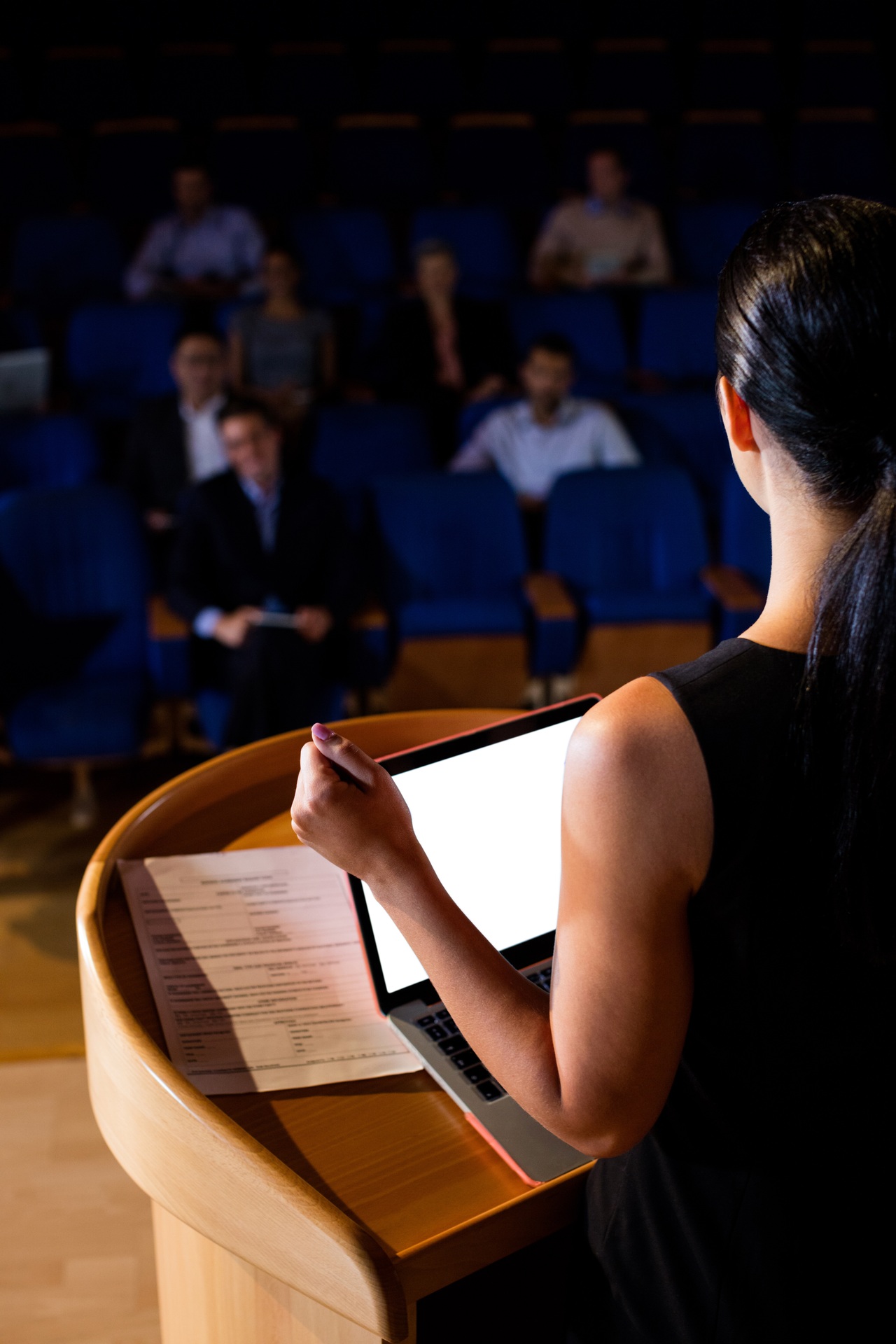 Speaker addressing an audience